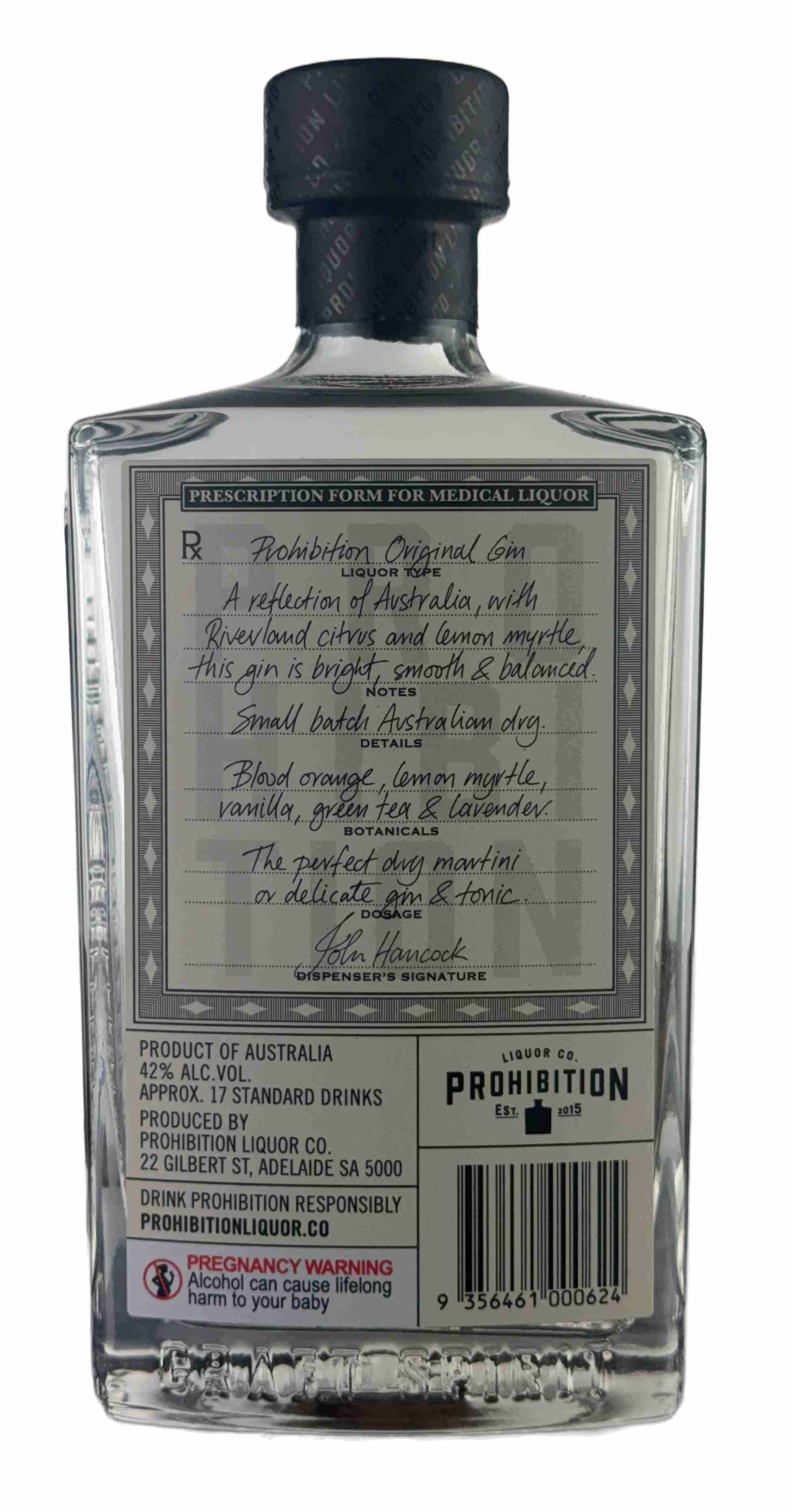 禁酒令 經典有機原味氈酒 500ml
