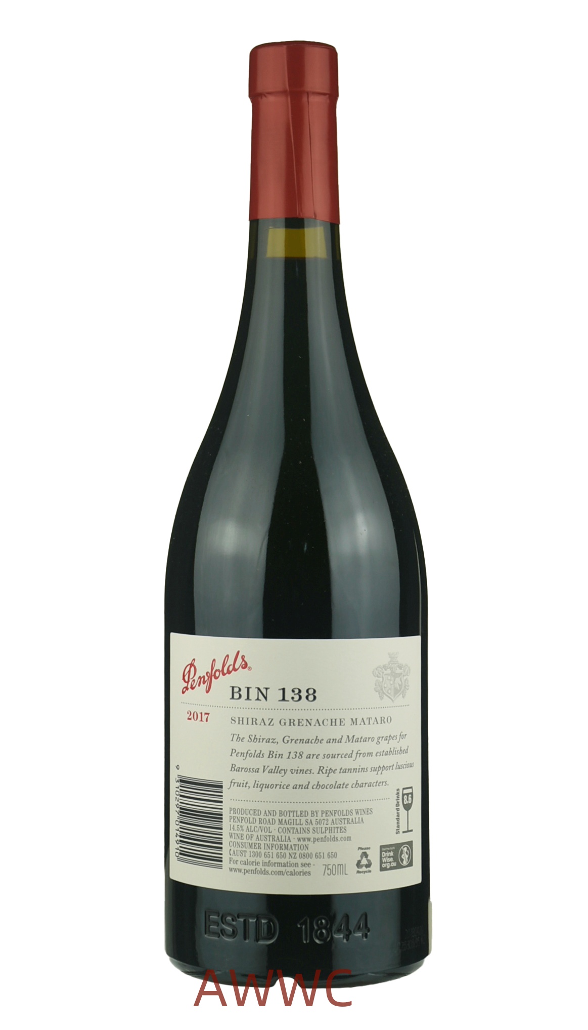 奔富 Bin 138 設拉子,歌海,馬塔羅 (木塞) 2017